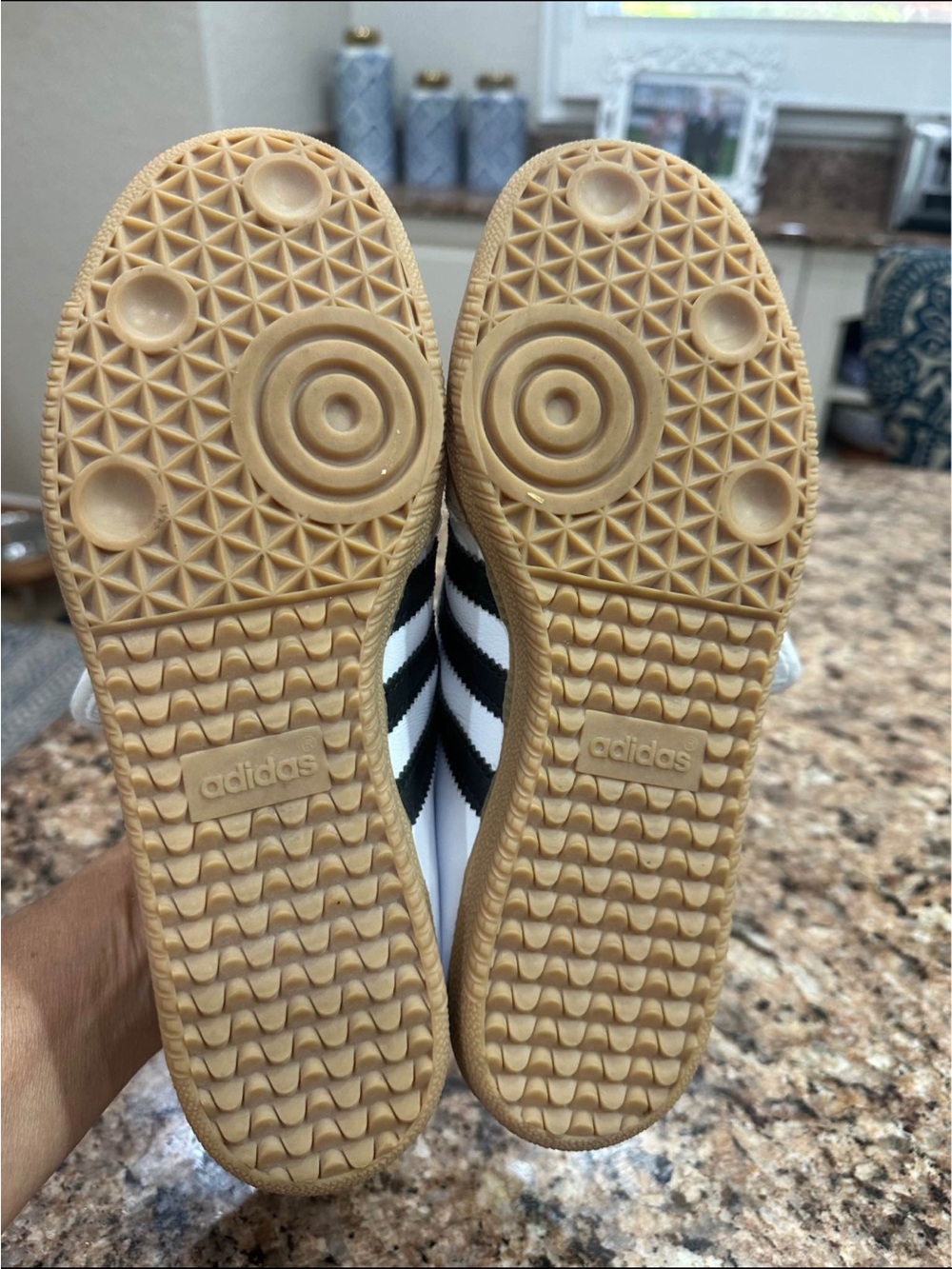 Adidas Samba Mary Jane Sneakers White with Black Stripes and Gum Sole - Picture 4 of 5